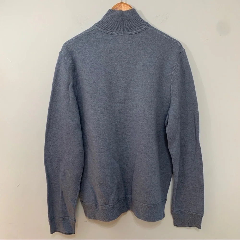 Banana Republic || Blue 100% Wool 1/4 Zip Long-sleeve Pullover Sweater L